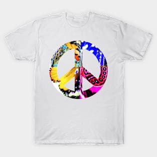 Peace Sign Support Life Humanity Psychedelic Nature Inspired T-Shirt